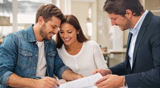 Beratungsgespräch im Bereich Immobilien